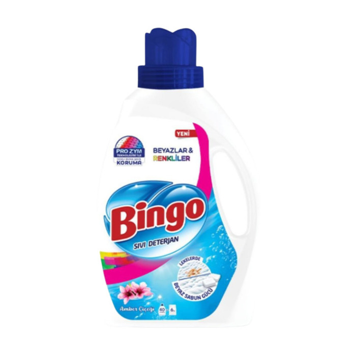 BİNGO RENKLİ VE BEYAZ İÇİN AMBER ÇİÇEĞİ  SIVI DETARJAN 2,6 LT