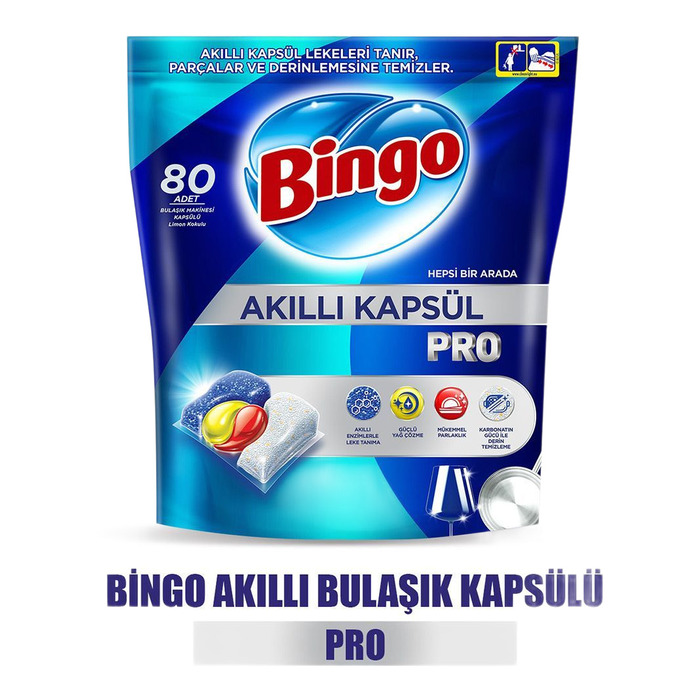 BiNGO AKILLI KAPSÜL PRO BULAŞIK MAKİNASI TABLETİ 80 Lİ