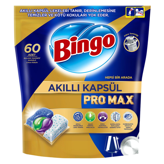 BiNGO AKILLI KAPSÜL PRO MAX BULAŞIK MAKİNASI TABLETİ 60 Lİ