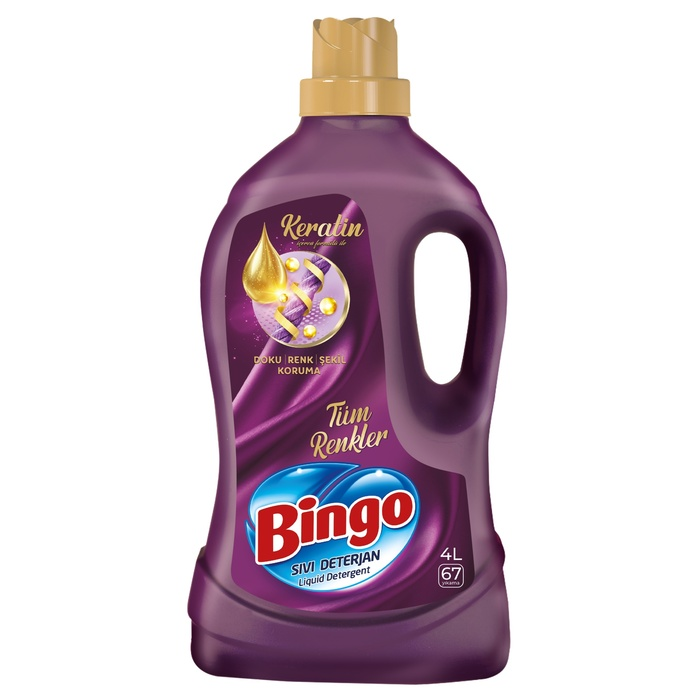 BİNGO SIVI DETERJAN ONARAN KORUMA TÜM RENKLER KERATİN 4 L