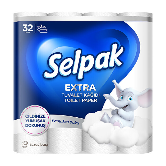 SELPAK EXTRA PAMUKLU 3 KATLI TUVALET KAĞIDI 32 Lİ