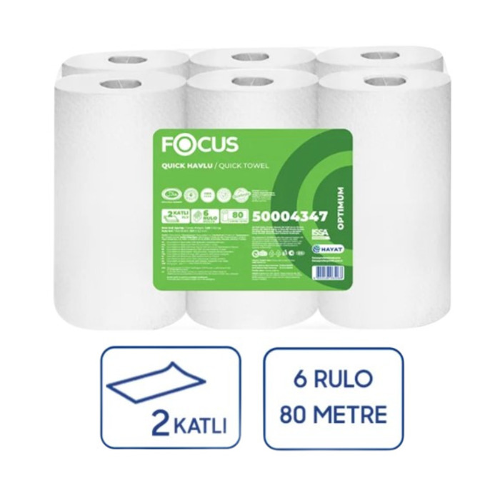 FOCUS OPTİMUM QUICK HAVLU 2 KATLI HARAKETLİ FOTOSELLİ KAĞIT HAVLU 3,5 KG 80 M