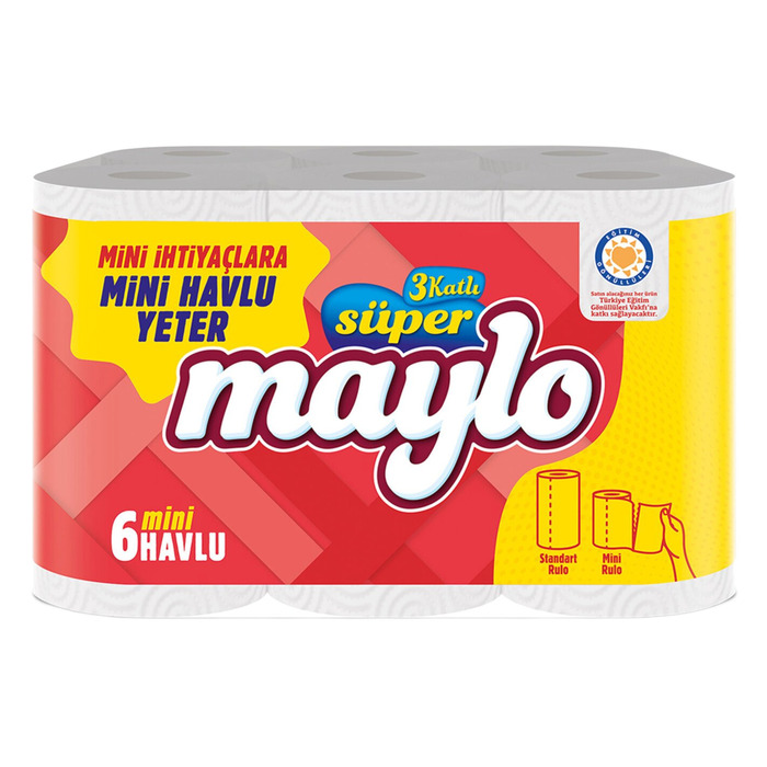SÜPER MAYLO MİNİ KAĞIT HAVLU 6 LI