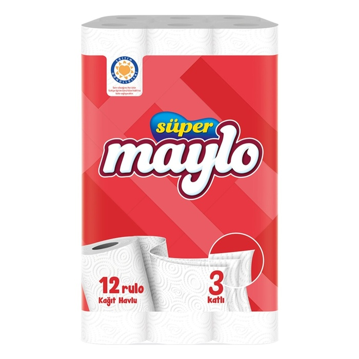 SÜPER MAYLO KAĞIT HAVLU 3 KATLI 12 Lİ