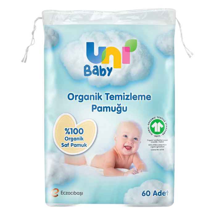 UNİ BABY BEBEK TEMİZLEME PAMUĞU 60 LI