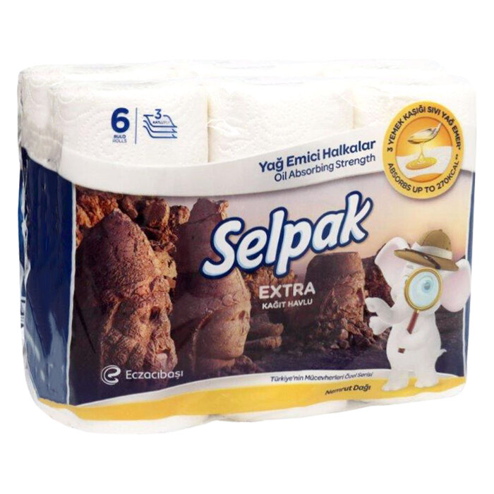 SELPAK EXTRA YAĞ EMİCİLİ KAĞIT HAVLU 6 LI