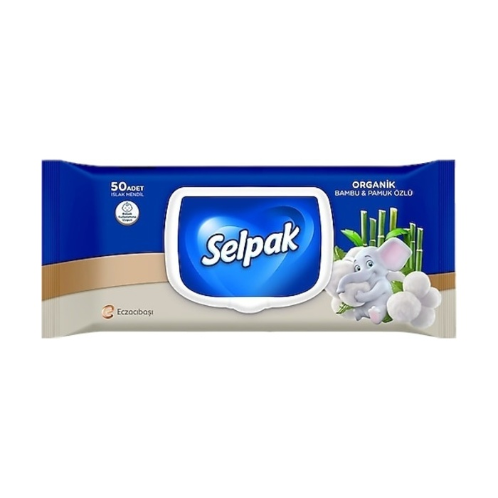 SELPAK ORGANİK BAMBU PAMUK ISLAK MENDİL 50 Lİ