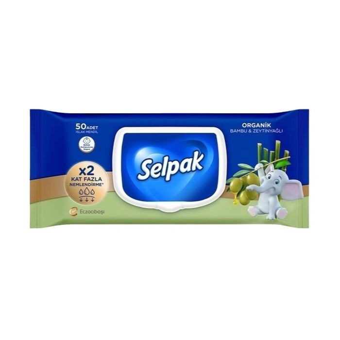 SELPAK ORGANİK BAMBU ZEYTİNYAĞLI ISLAK MENDİL 50