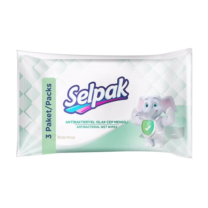 SELPAK ANTİ BAKTERİYEL ISLAK CEP MENDİLİ 3 LÜ