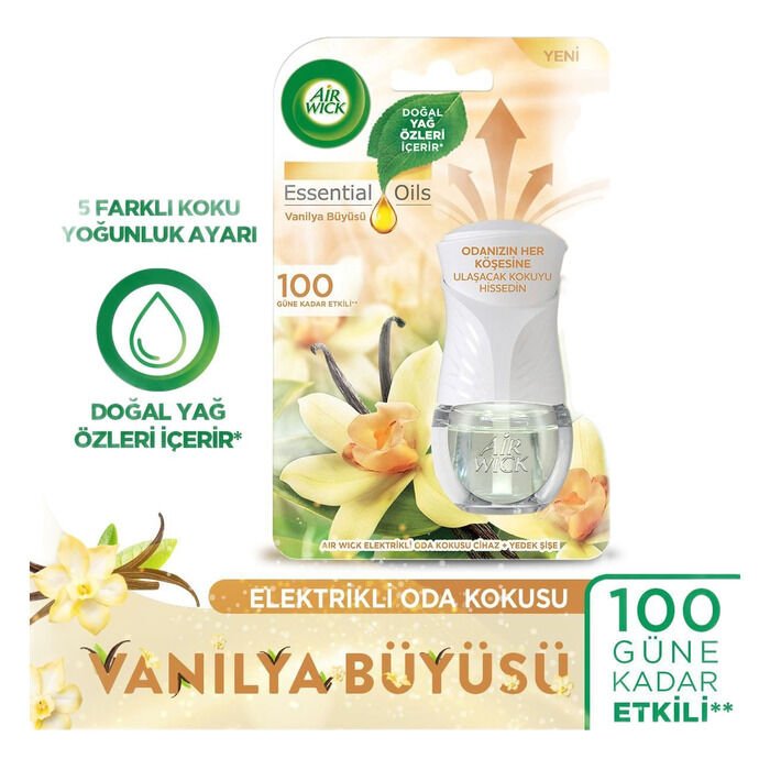 AİR WİCK ELEKTRİKLİ MAKİNA + ODA KOKUSU  VANİLYA BÜYÜSÜ 19 ML