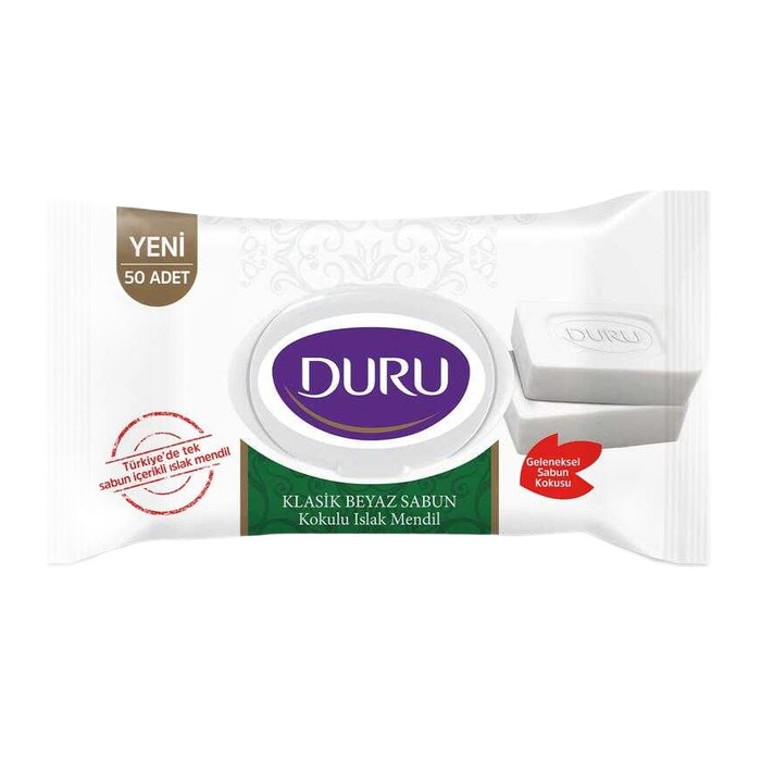 DURU ISLAK MENDİLİ SABUN KOKULU 50Lİ
