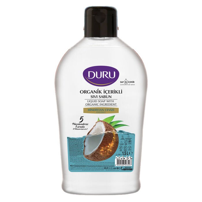 DURU ORGANİK İÇERİKLİ HİNDİSTAN CEVİZLİ SIVI SABUN 1500 ML