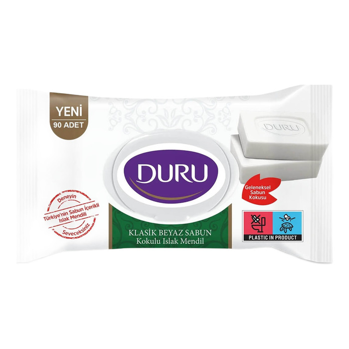 DURU BEYAZ SABUN KOKULU ISLAK MENDİL 90Lİ