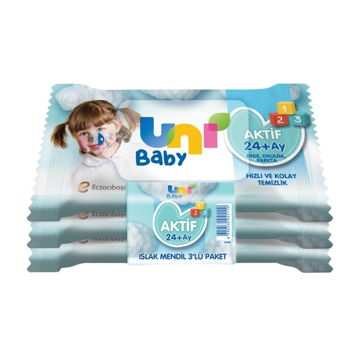 UNİ BABY AKTİF CEP MENDİL 3X15 ADET