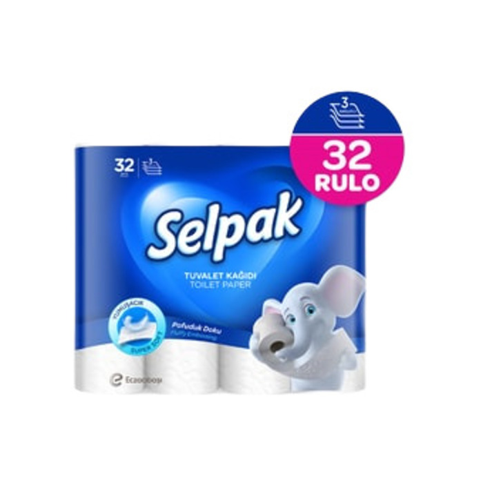 SELPAK POFUDUK DOKULU 3 KATLI TUVALET KAĞIDI 32 Lİ