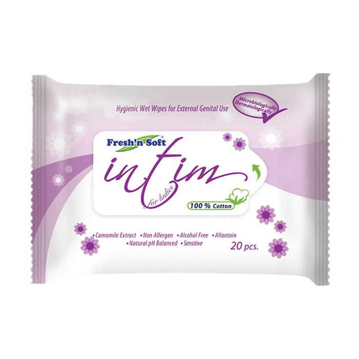 FRESH'N SOFT İNTİM GENİTAL BÖLGE TEMİZLEME MENDİLİ 20'Lİ