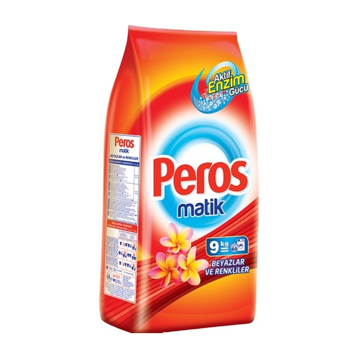PEROS MATİK TOZ DETARJAN BEYAZLAR VE RENKLİLER 9 KG