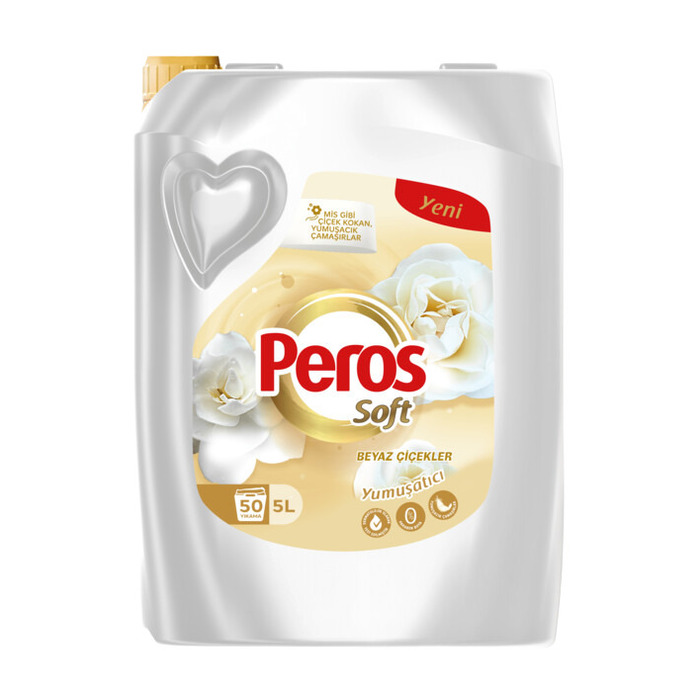 PEROS YUMUŞATICI BEYAZ ÇİÇEKLER KALPLİ 5 LT